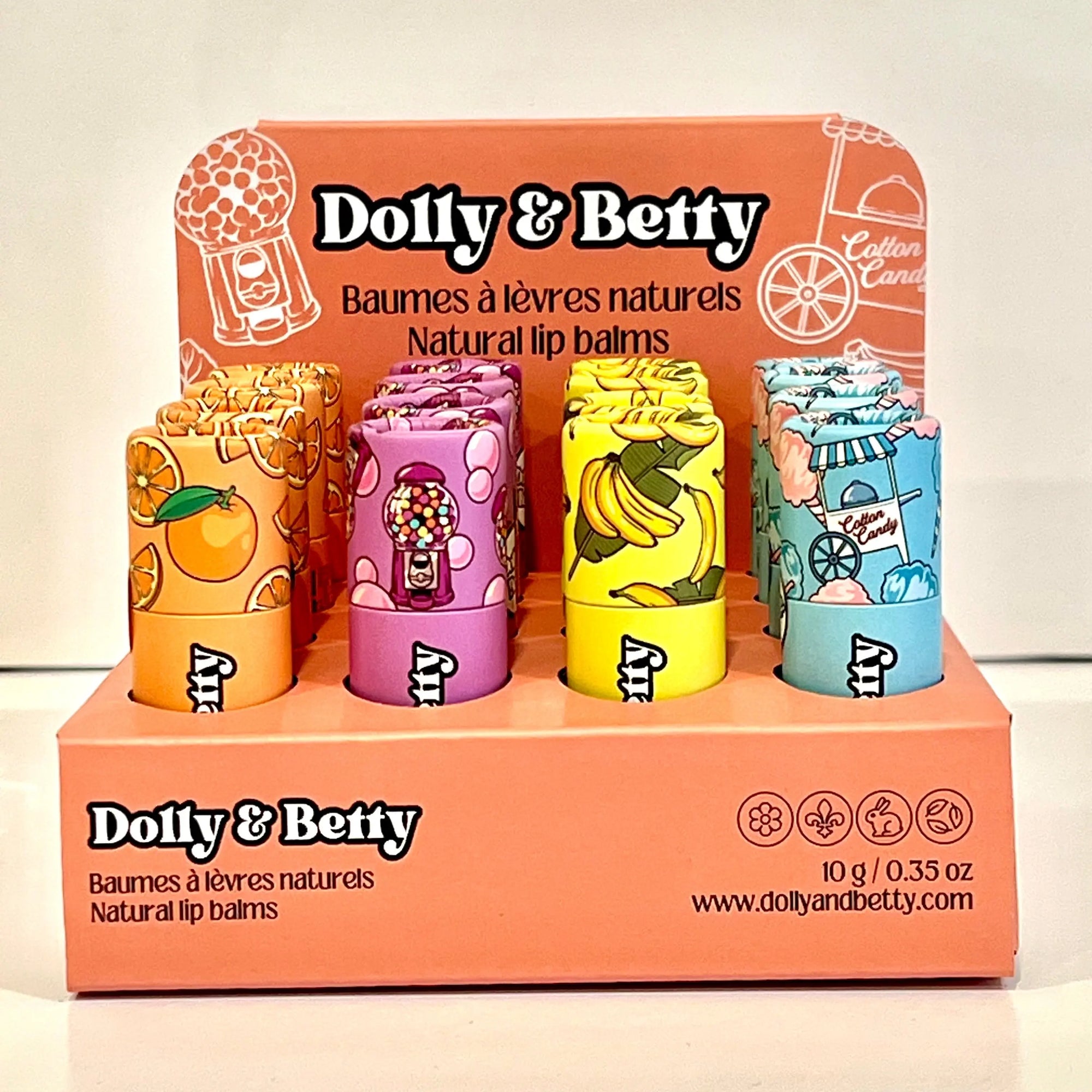 Présentoir à baumes à lèvres corail Dolly and Betty