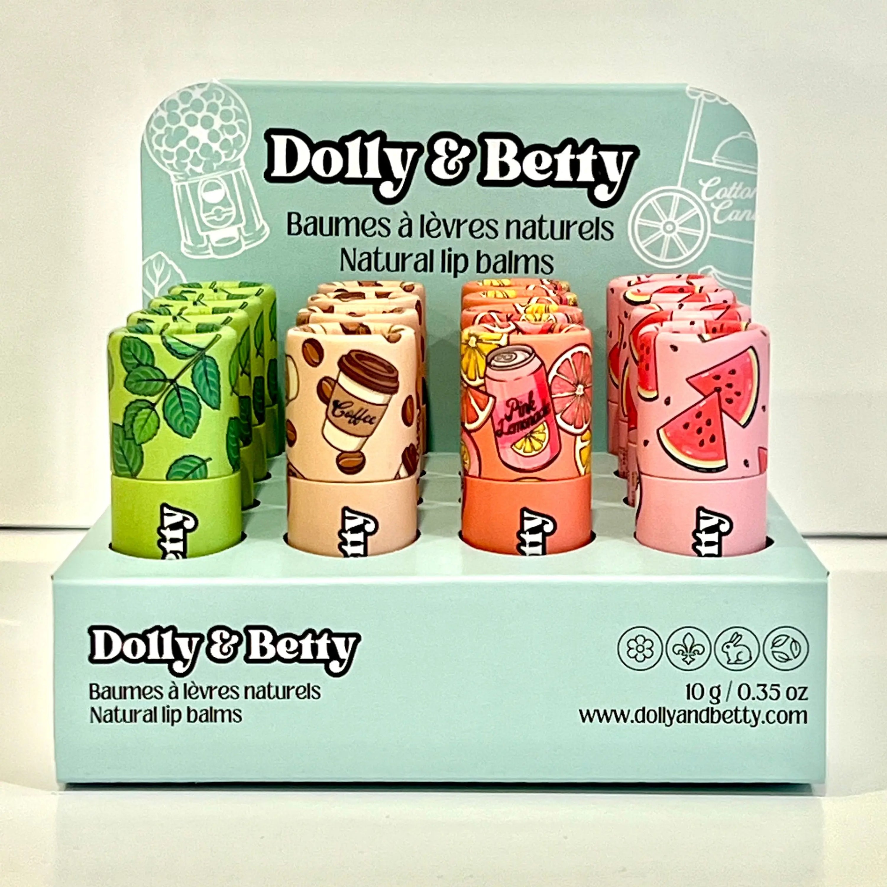 Présentoir à baumes à lèvres bleu Dolly and Betty